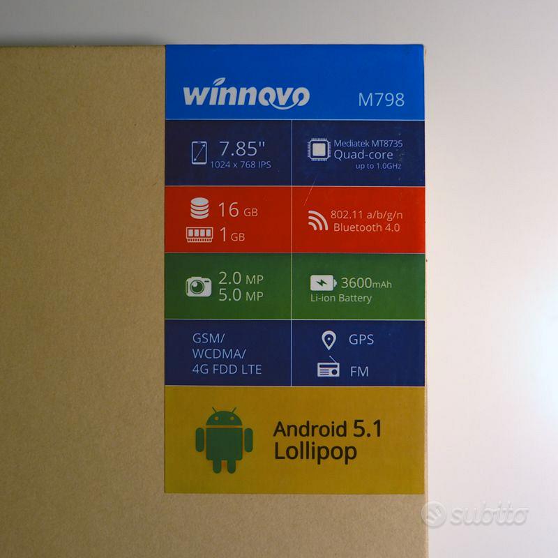 Tablet 8 pollici ANDROID - Winnovo M798 - NUOVO - Informatica In vendita a  Rieti