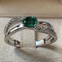 ANELLO ORO 18kt. DIAMANTI E SMERALDO COLOMBIANO