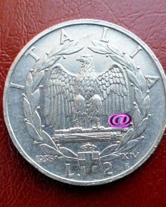 Italia Regno Vittorio EmanueleIII 2 lire 1936 Rara