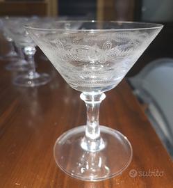 11 bicchieri Vintage a coppa in Cristallo