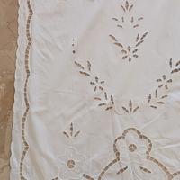 coppia tende ricamate cotone vintage