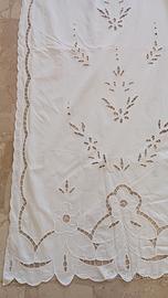 coppia tende ricamate cotone vintage