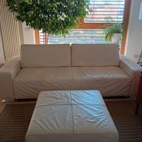 Divano in pelle Doimo con Pouf