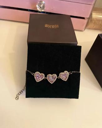 Bracciale Stroili Gioielli con 3 cuori lilla
