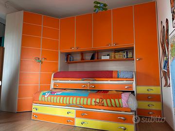 Cameretta Moretti Compact ponte e cabina armadio