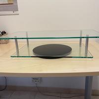 Ripiano girevole in cristallo per tv, stereo