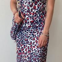 Abito lumgo leopardato fatto a mano