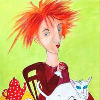 QUADRO ACRILICO "THE TEA BREAK" ritratto