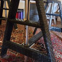 Tavolo in Cristallo e rattan Intrecciato