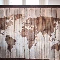 Canvas planisfero effetto legno by Paul Duncan