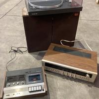 Set audio vintage giradischi mangiacassette casse