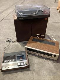 Set audio vintage giradischi mangiacassette casse