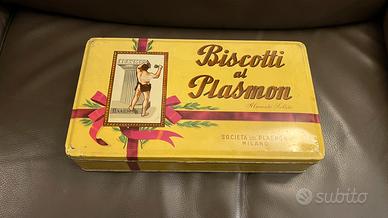 Scatola vintage in latta Biscotti Plasmon