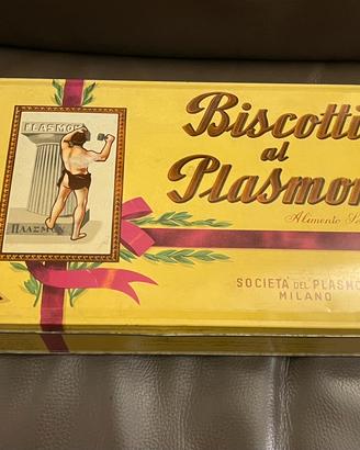 Scatola vintage in latta Biscotti Plasmon