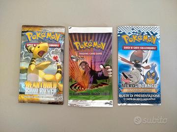 bustine Pokemon vintage Gym Heart Gold aperte 