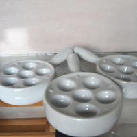 set 3 piastre per escargot in ceramica
