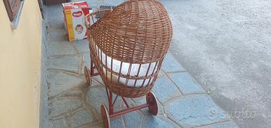 culla bambino in vimini