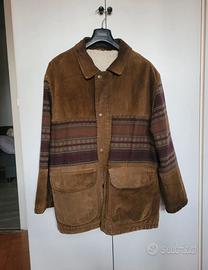 Giacca vintage in pelle scamosciata Navajo