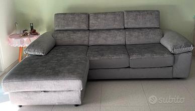 Divano angolare con letto scorrevole e contenitore