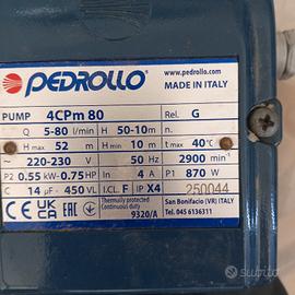 pompa pedrollo 0.75 hp