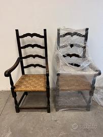 2 sedie alte con braccioli