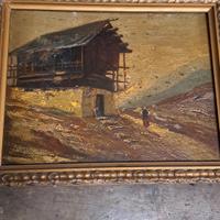 Dipinto olio su tavola del 900 agreste