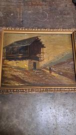 Dipinto olio su tavola del 900 agreste