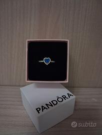 anello pandora cuore blu