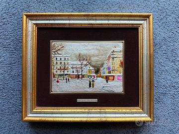 Omaggio a Maurice Utrillo - Pittura su Argento