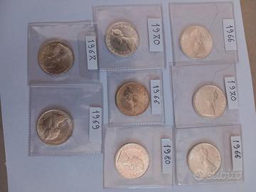 11 MONETE 500 LIREARGENTO E TRE  1000 ARGENTO 1970