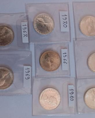 11 MONETE 500 LIREARGENTO E TRE  1000 ARGENTO 1970