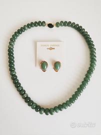 Collana con orecchini in Avventurina 