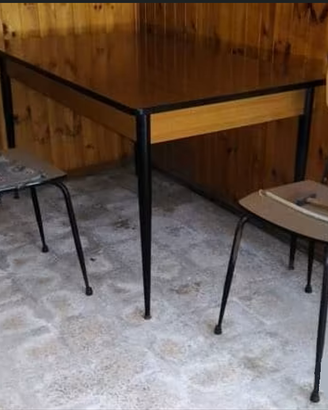 Tavolo + 4 Sedie Formica Vintage 1950 1960 1970
