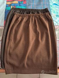 2 gonne 1 marrone scuro felpata dentro 1 marrone c