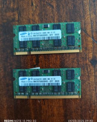 banchi di memoria SAMSUNG 2GB 