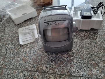 Televisore portatile bianco e nero 14cm con radio