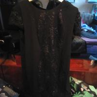 vestito corto con paillettes nero