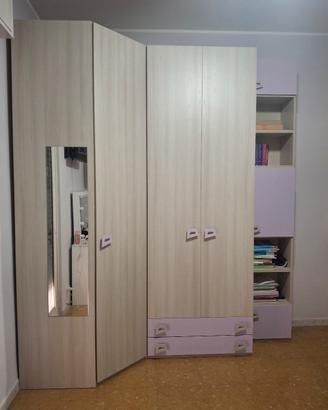 armadio angolare  più  libreria