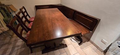 Tavolo in noce nazionale 180x85  con giropanca