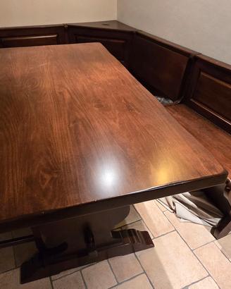 Tavolo in noce nazionale 180x85  con giropanca