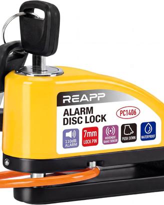 REAPP Bloccadisco Moto con Allarme 110 dB, Antifur