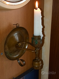 Portacandele con bilancere da appendere ottone