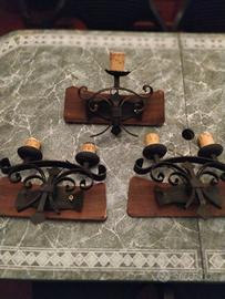 Applique Ferro Battuto - 3 Rustiche Legno