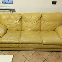 Divano tre posti in vera pelle 