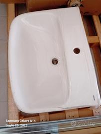 Lavabo sospeso in ceramica bianca 60 cm