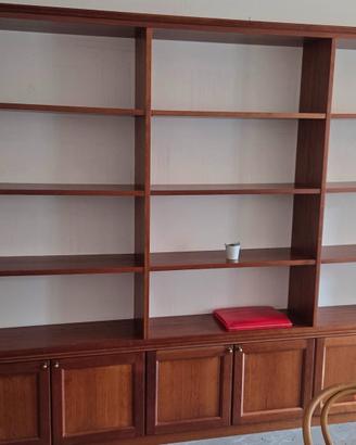 Grande Libreria Classica a Parete in Legno