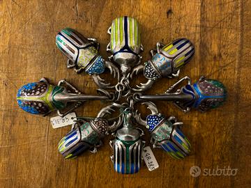 Ciondoli vintage argento e smalti colorati