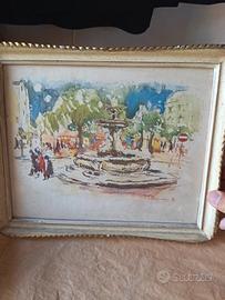 Quadro Milano piazza Tommaseo Umberto Sgarzi