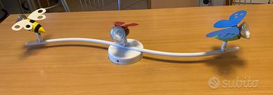 Plafoniera per cameretta bimbi con 3 faretti