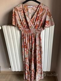 Vestito donna fantasia rosa antico Tg S/M CANDIDA